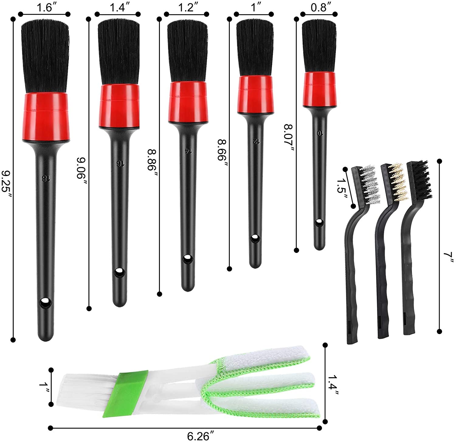 11 Pieces Auto Car Detailing Brush Set Car Interior Cleaning Kit - Buy